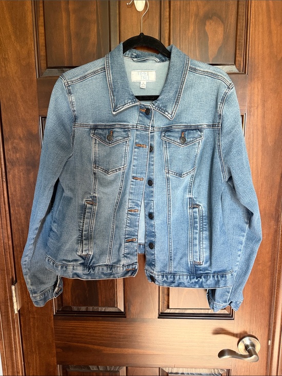 Time and Tru Jackets & Blazers - Time and Tru Light Blue Denim Jacket with Button Front